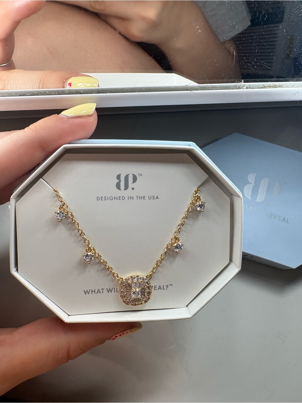 Gold Crystal Pendant Necklace by bomb party